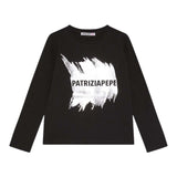 PATRIZIA PEPE shirt girocollo tinta unita con stampa Nero per Bambina 7M0867 NERO PATRIZIA PEPE 