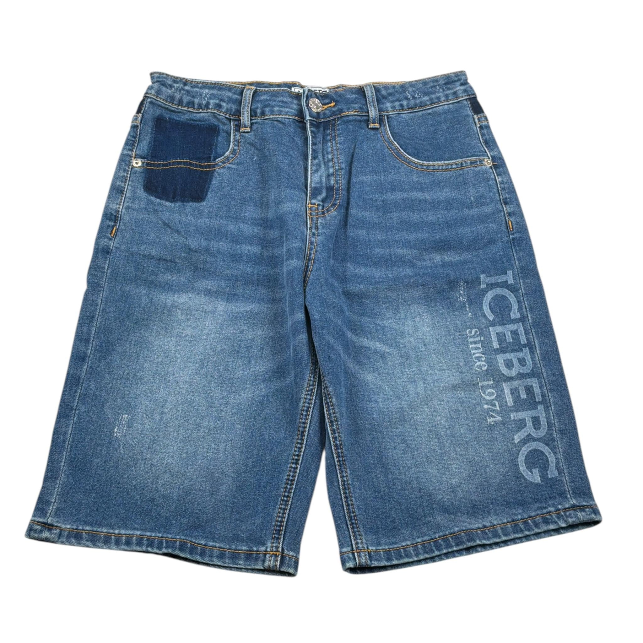 Iceberg Bermuda In Denim tinta unita Blu per Bambino BMICE4102J BLU ICEBERG 