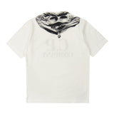 C.P. Company T-Shirt Girocollo Tinta Unita con Stampa Logo Bianco per Bambino