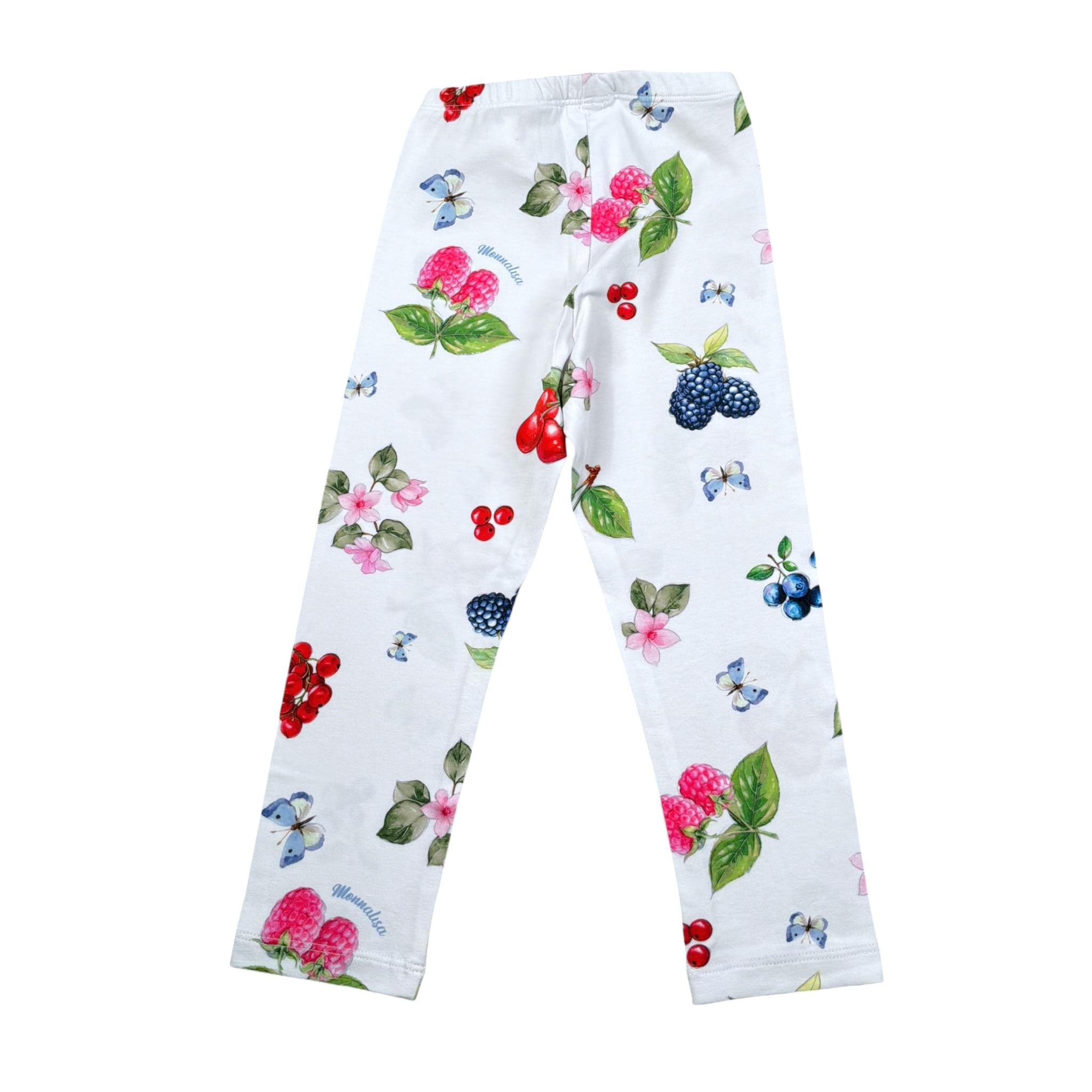 Monnalisa Leggins Tinta Unita con Stampa per Bambina 11E414X BIANCO MONNALISA 