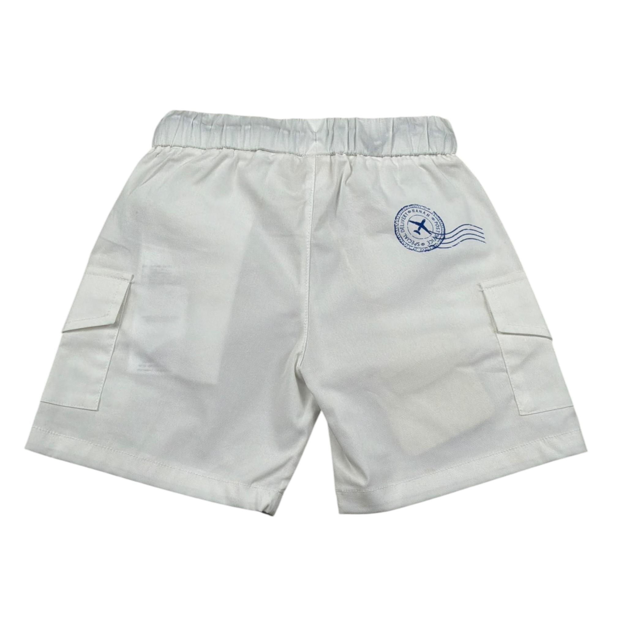 Nanan Bermuda Tinta Unita con Elastico In Vita per Neonato E2416712B BIANCO NANAN 