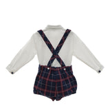 MARTA Y PAULA completo bicolore 3pz papillons-camicia-salopettes Blu per Neonato 1854N BLU MARTA Y PAULA 