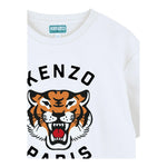 Kenzo T-Shirt Girocollo Tinta Unita con Stampe per Bambina K61137 BIANCO KENZO 