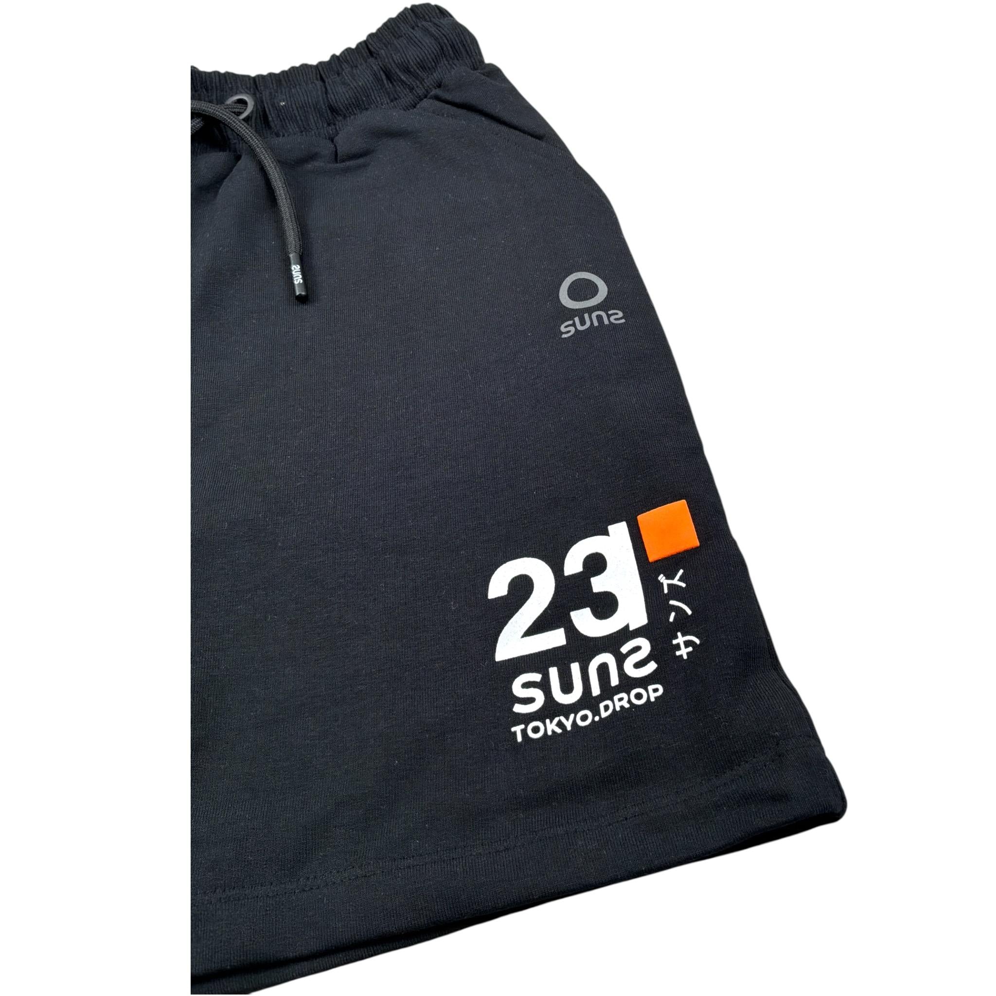 Suns Bermuda tinta unita con Elastico In Vita Nero per Bambino BFS5104U NERO SUNS 