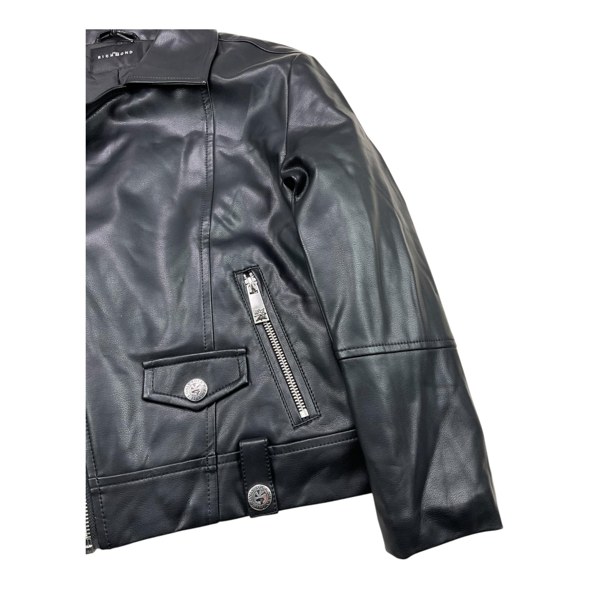 JOHN RICHMOND chiodo in ecopelle tinta unita Nero per Bambino RBA25032GB NERO JOHN RICHMOND 