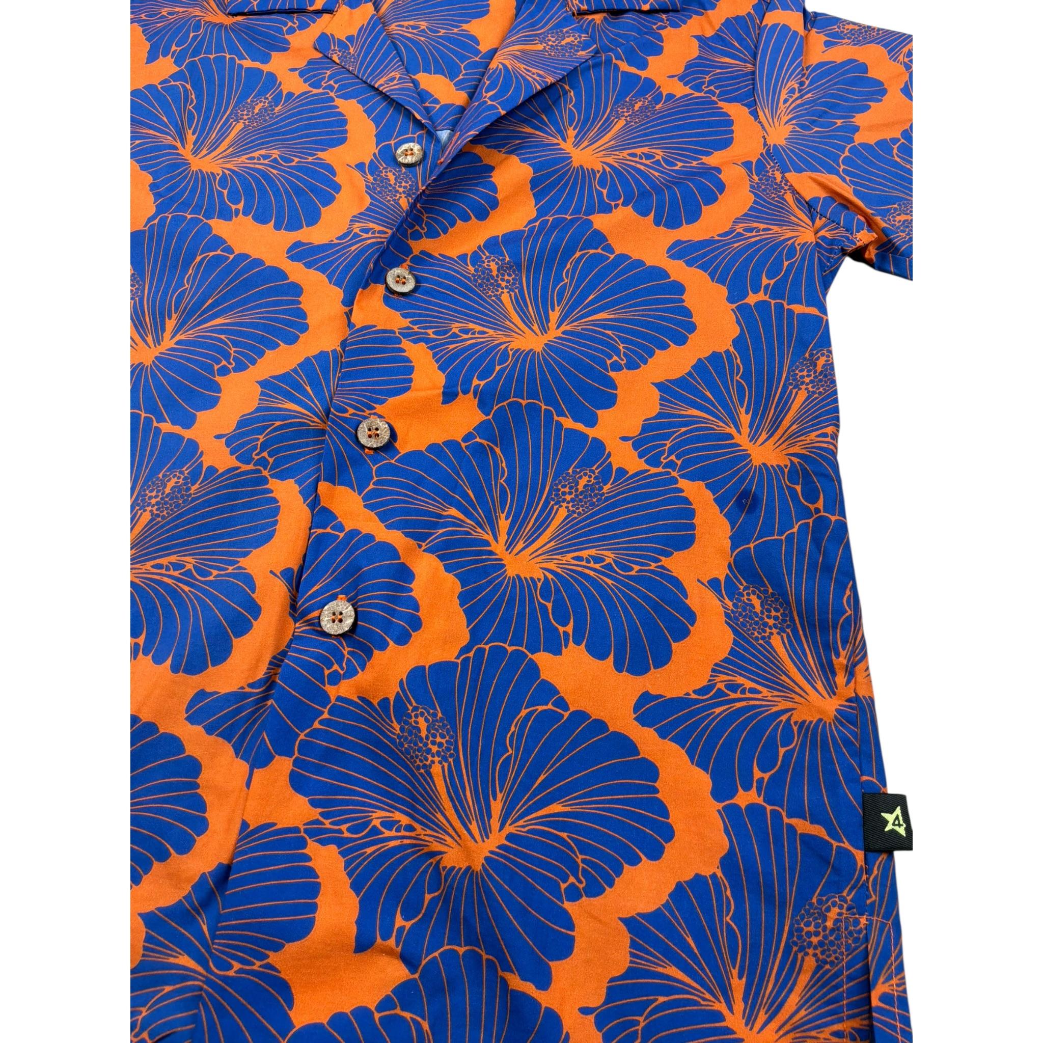 4Giveness Camicia Mezza Manica Tinta Unita con Fantasia per Bambino FGCB4073 COBALTO 4GIVENESS 