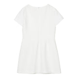 Elisabetta Franchi Abito Giromanica Tinta Unita con Bottoni In Contrasto per Bambina EFAB584 BIANCO ELISABETTA FRANCHI 