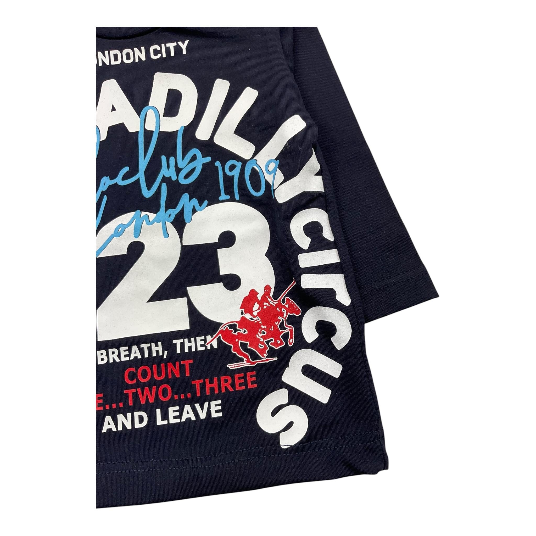 POLO CLUB LONDON shirt girocollo tinta unita con stampa in contrasto Blu per Neonato 24112 BLU POLO CLUB LONDON 