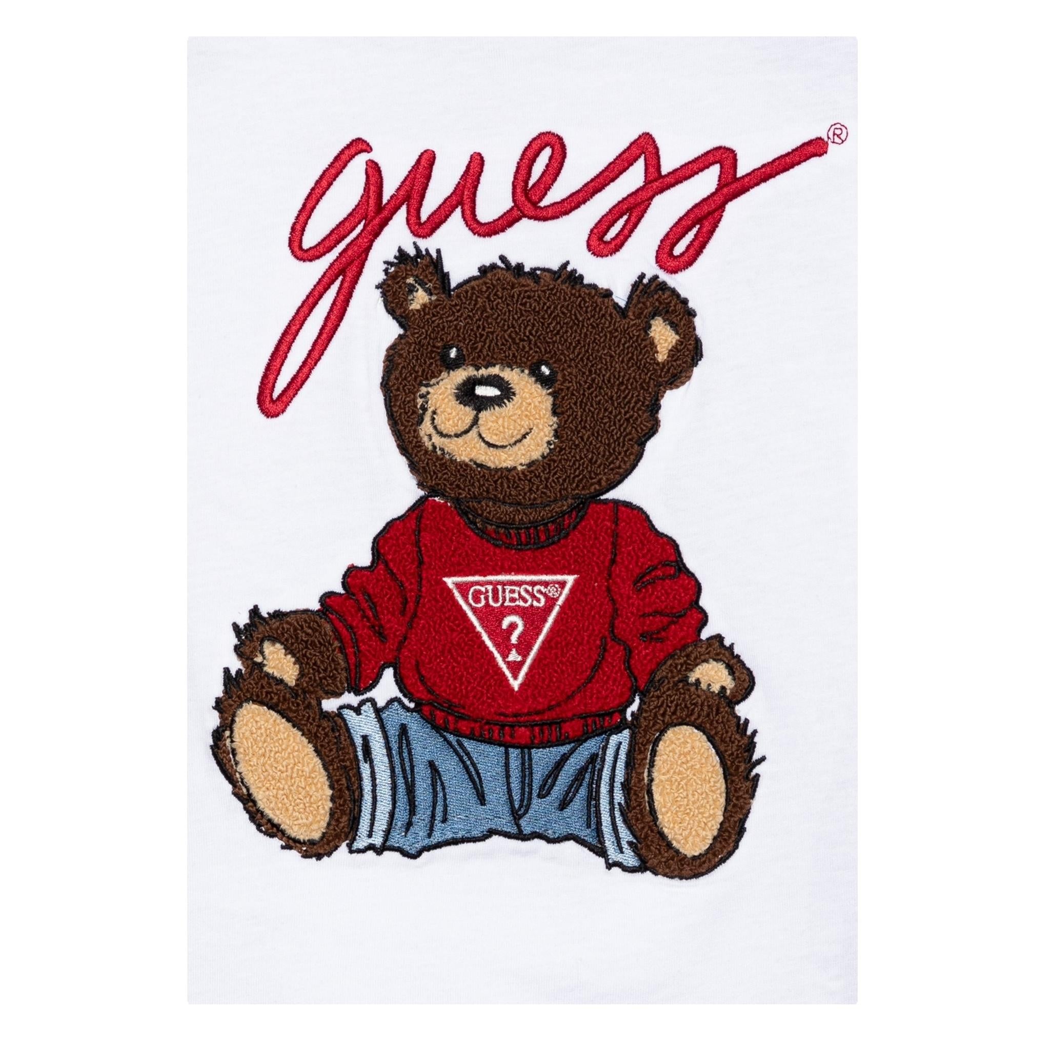 GUESS shirt girocollo tinta unita con maniche in contrasto Bianco per Neonato N4BI08I3Z14 BIANCO GUESS 