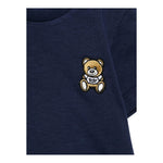 Moschino T-Shirt Girocollo Tinta Unita con Logo per Neonato MUM04E BLU MOSCHINO 