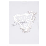 Guess T-Shirt Girocollo Tinta Unita con Stsmpa per Bambina J5RI35K6YW4 BIANCO GUESS 