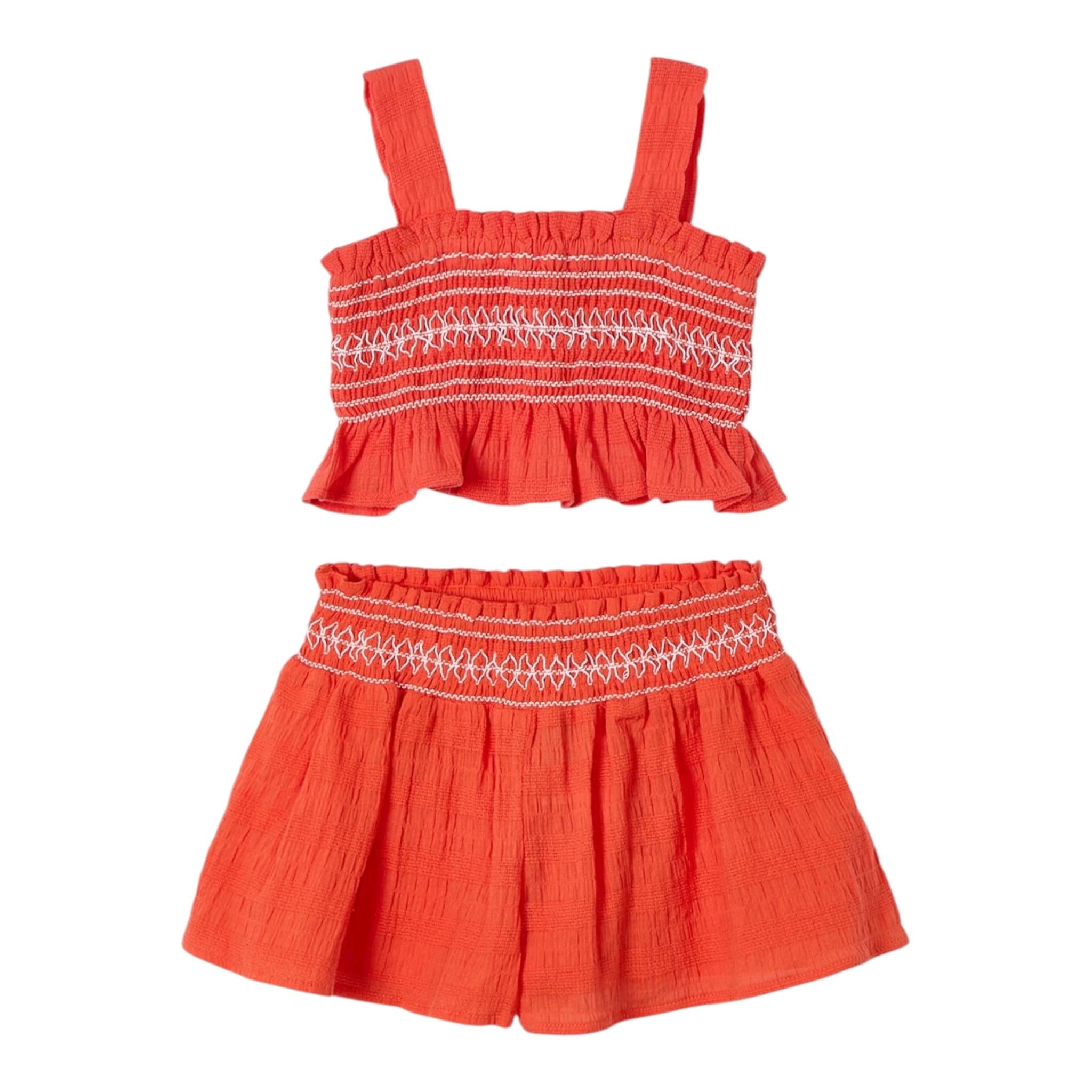 Mayoral Completo 2 Pezzi Top-Short Tinta Unita per Bambina 3216 ARANCIONE MAYORAL 