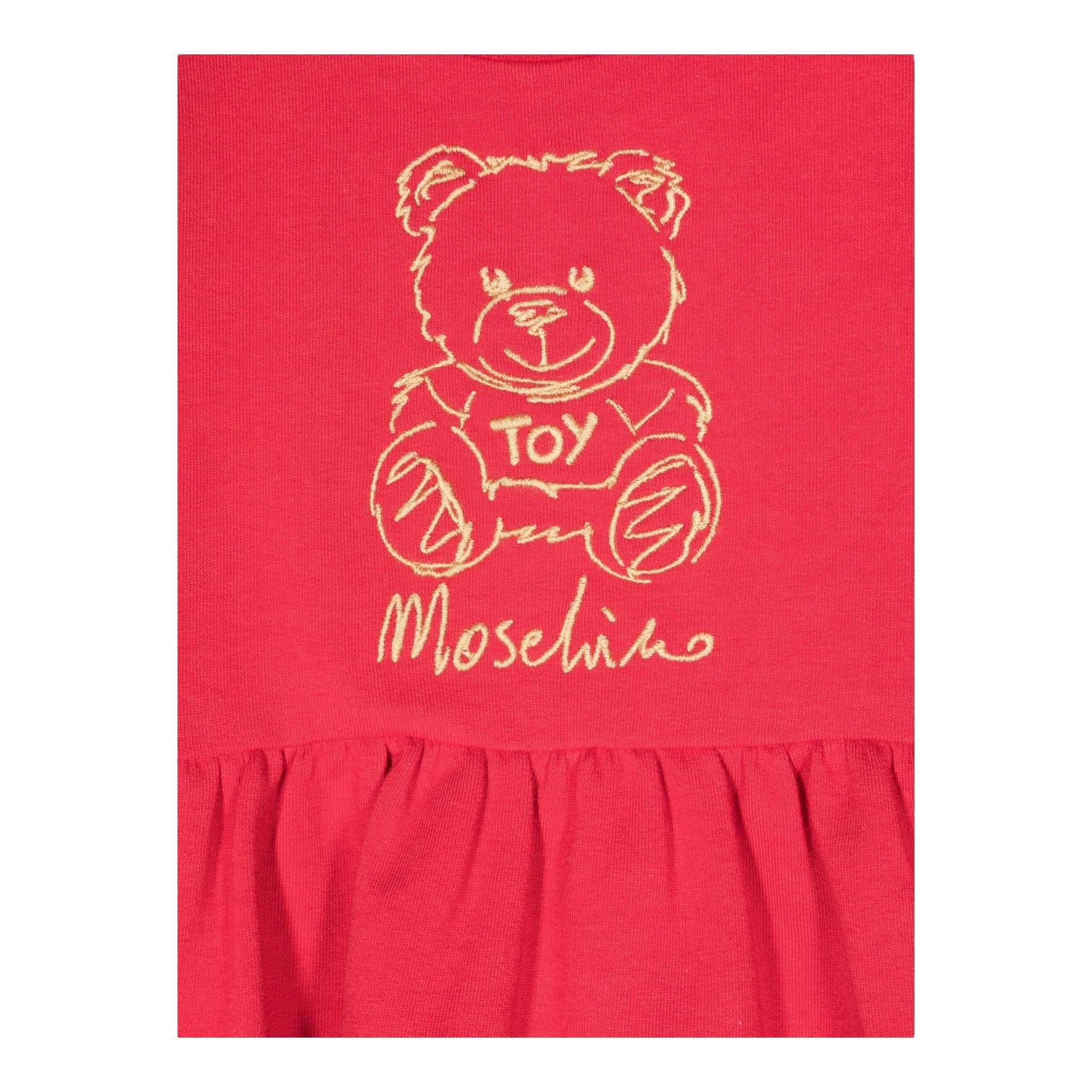 MOSCHINO abito girocollo manica lunga tinta unita Rosso per Neonata MDV0BQN ROSSO MOSCHINO 