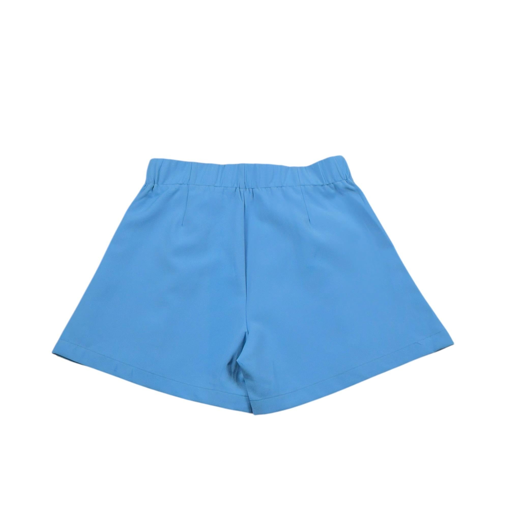 Y-Clu Short Tinta Unita con Elastico In Vita per Bambina Y19031 AZZURRO Y-CLU 