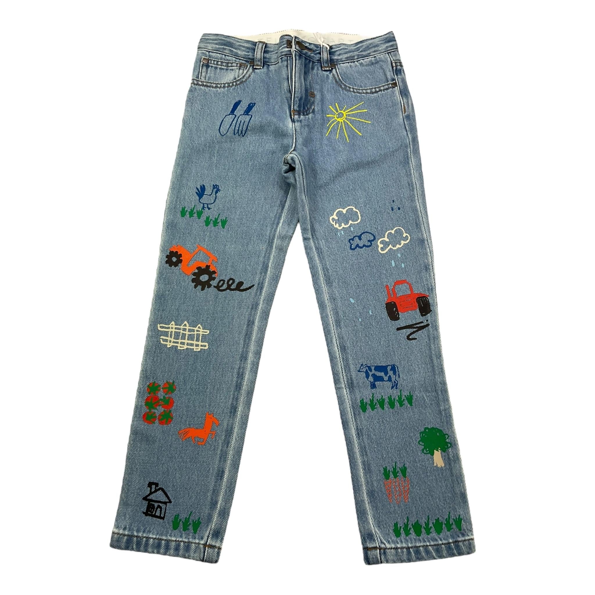 Stella Mccartney Jeans Tinta Unita con Stampa per Bambino TV6Q10J AZZURRO STELLA McCARTNEY 