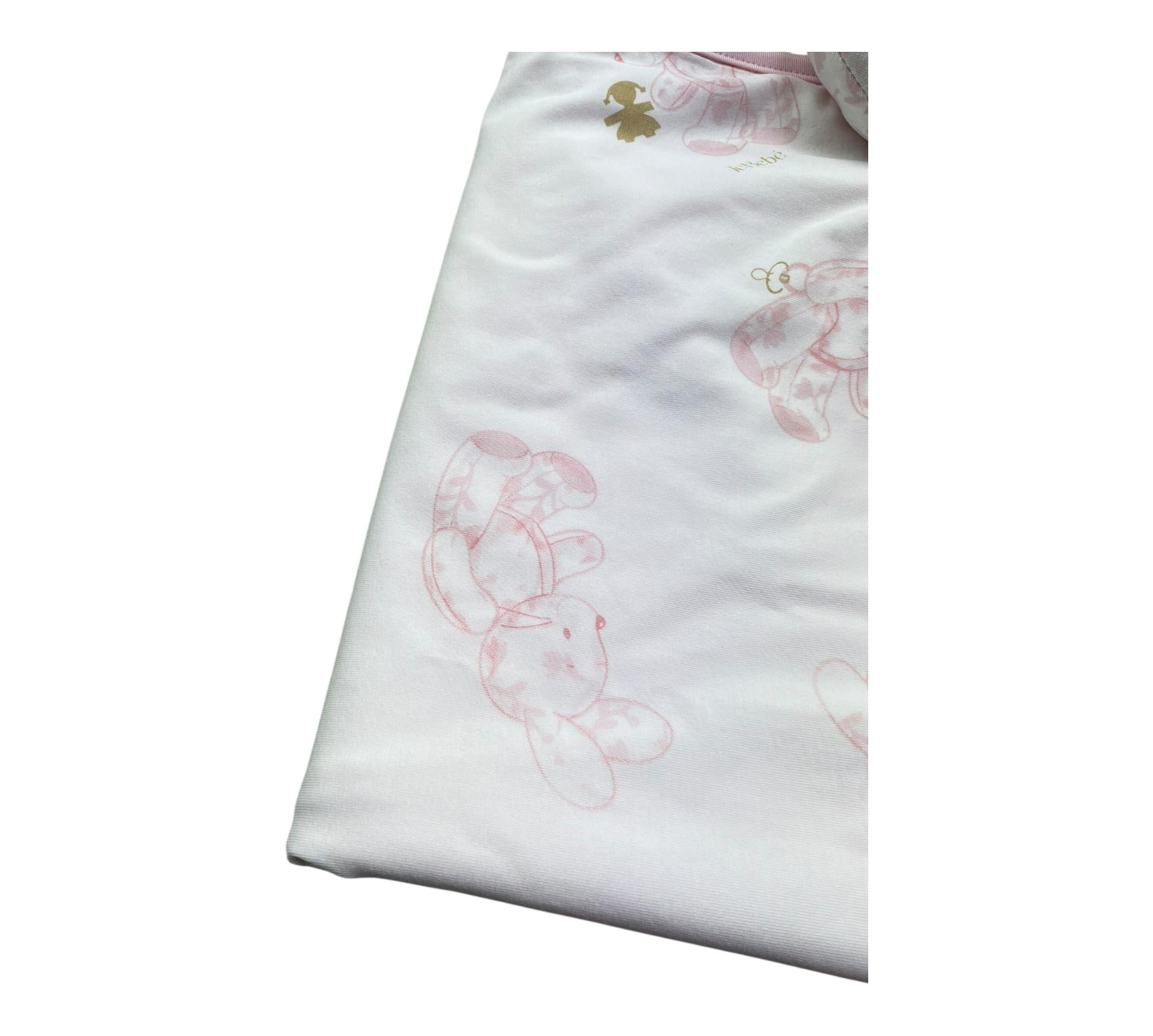Le Bebe Coperta Bicolore con Stampe E Pupazzo per Neonata LBG6286 BIANCO/ROSA LE BEBE 