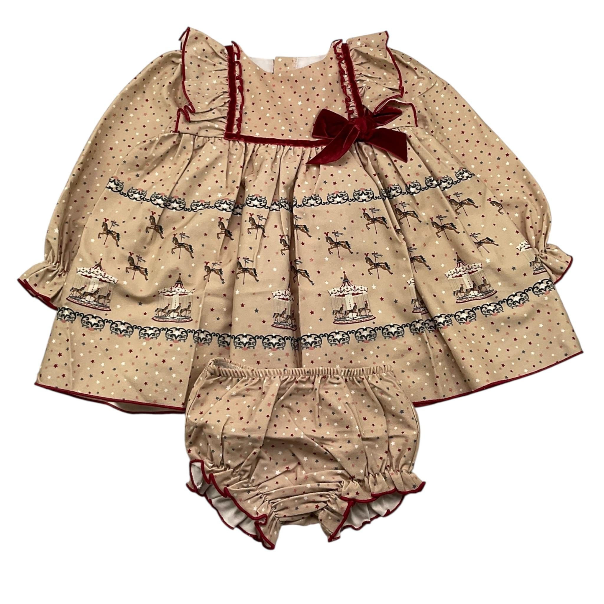 VALENTINA BEBES set abito manica lunga con culotte Beige per Bambina MAR80 BEIGE VALENTINA BEBES 