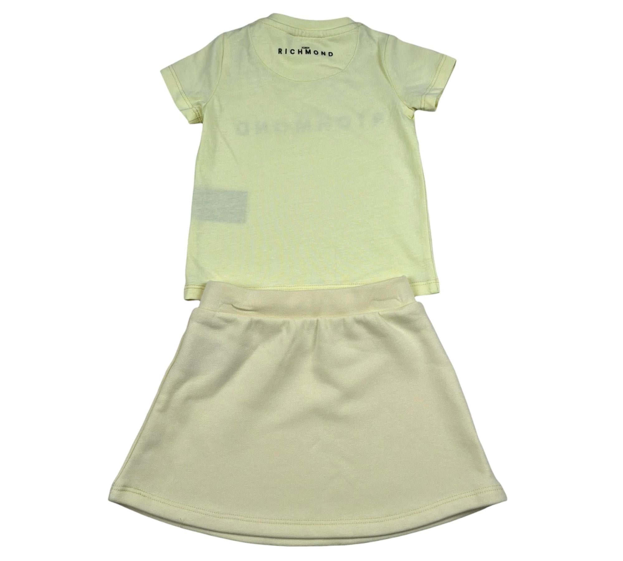 John Richmond Completo 2 Pezzi T-Shirt-Gonna Tinta Unita per Neonato RIP26043CJ GIALLO JOHN RICHMOND 