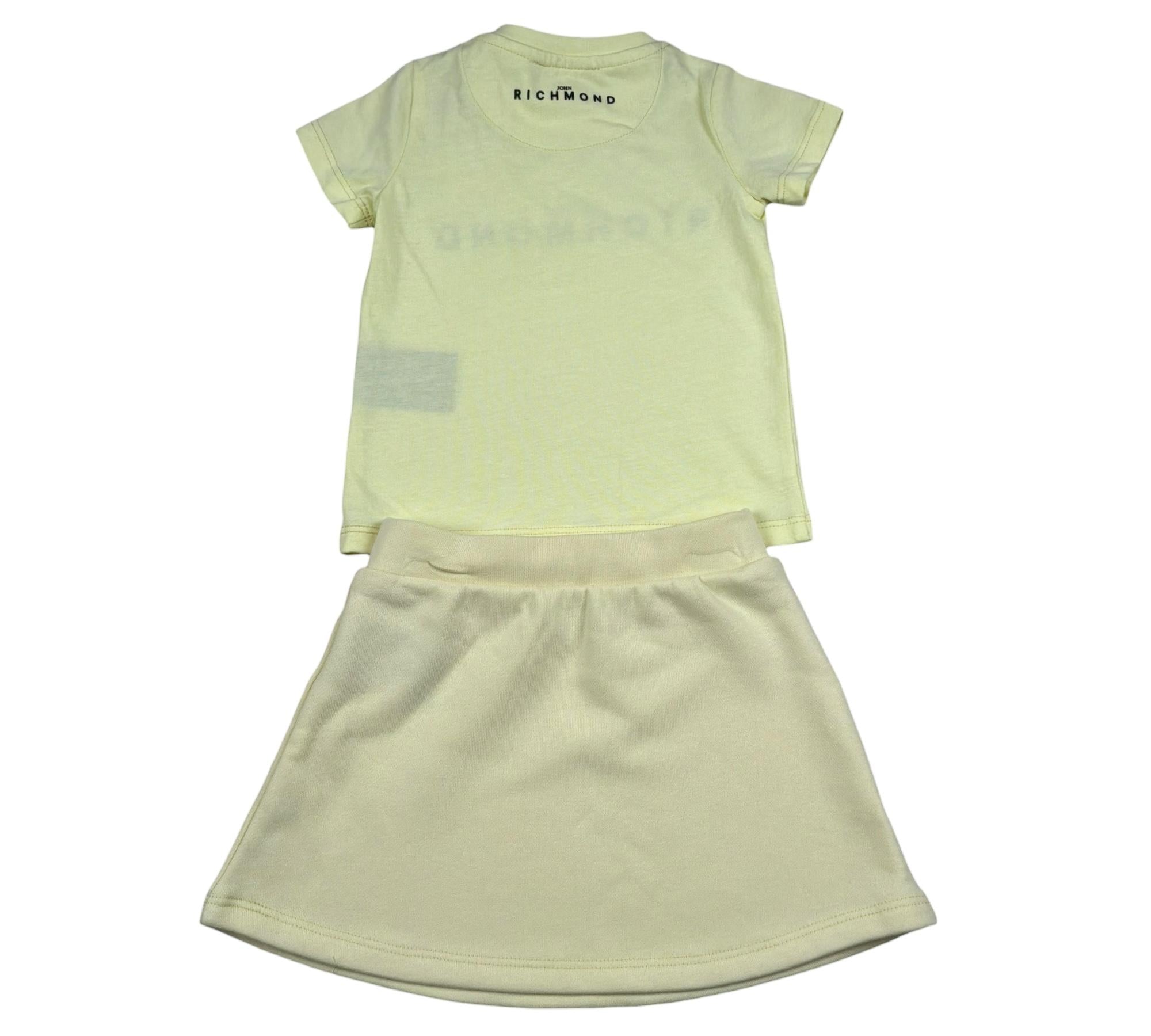 John Richmond Completo 2 Pezzi T-Shirt-Gonna Tinta Unita per Neonato RIP26043CJ GIALLO JOHN RICHMOND 