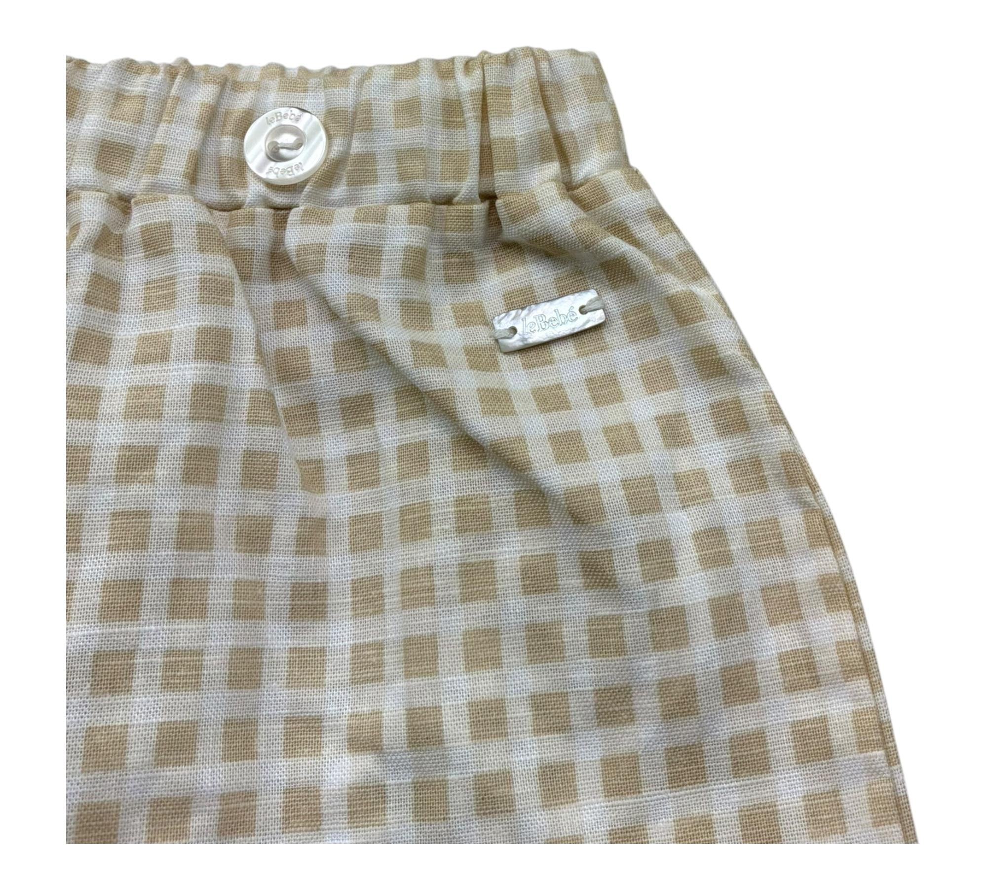 Le Bebe Bermuda Fantasia Quadretti per Neonato LBB5292 GIALLO LE BEBE 