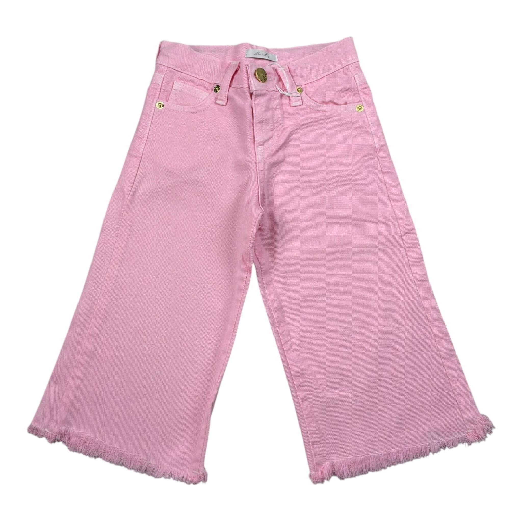 M+E' Jeans Tinta Unita Modello Palazzo per Bambina UE1703 ROSA M+E' 
