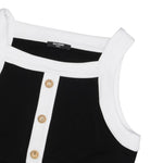 Balmain Top Tinta Unita con Profili In Contrasto per Bambina BW8B52 NERO BALMAIN 