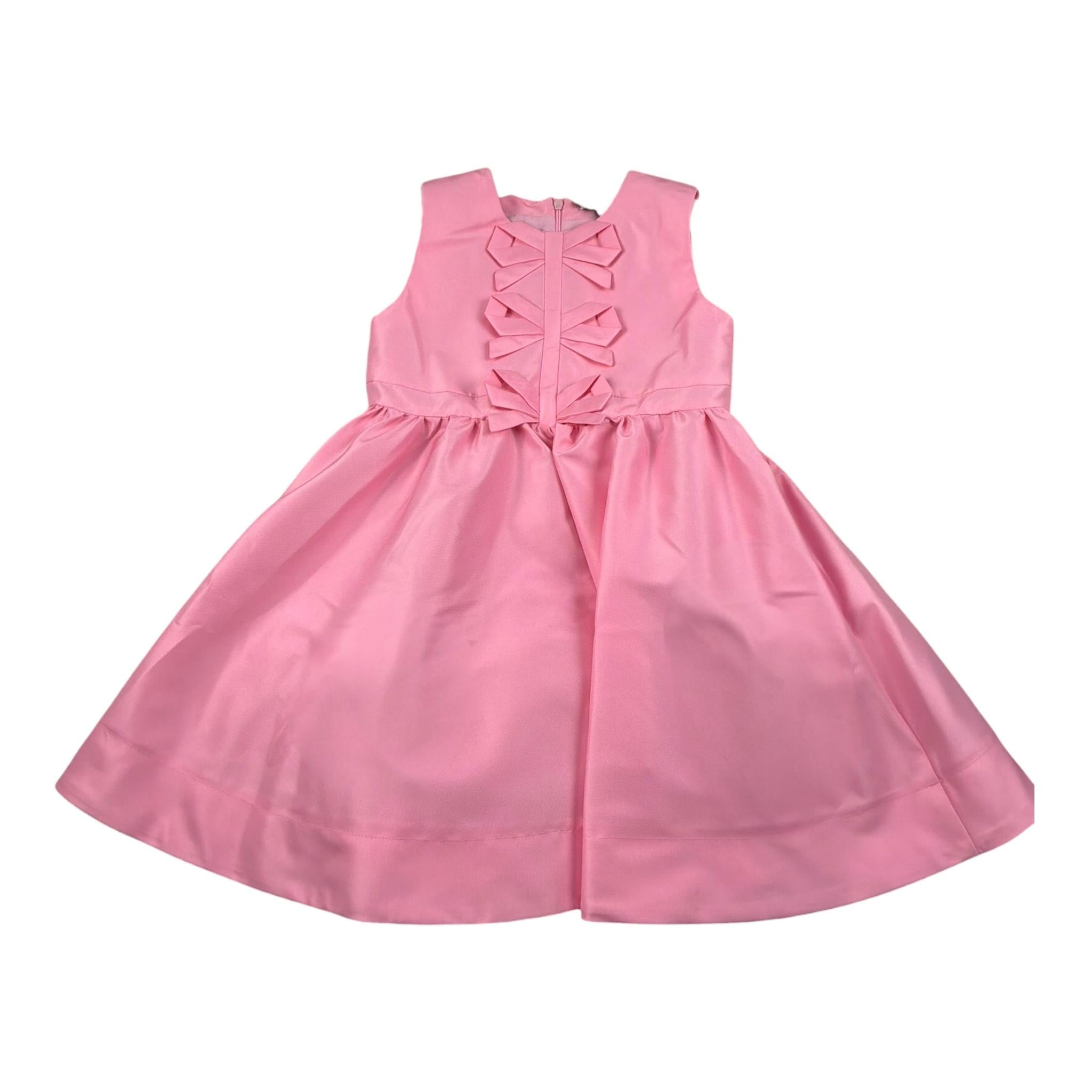A' La Page Abito Giromanica Tinta Unita con Fiocchi per Bambina VANIGLIA ROSA A' LA PAGE 