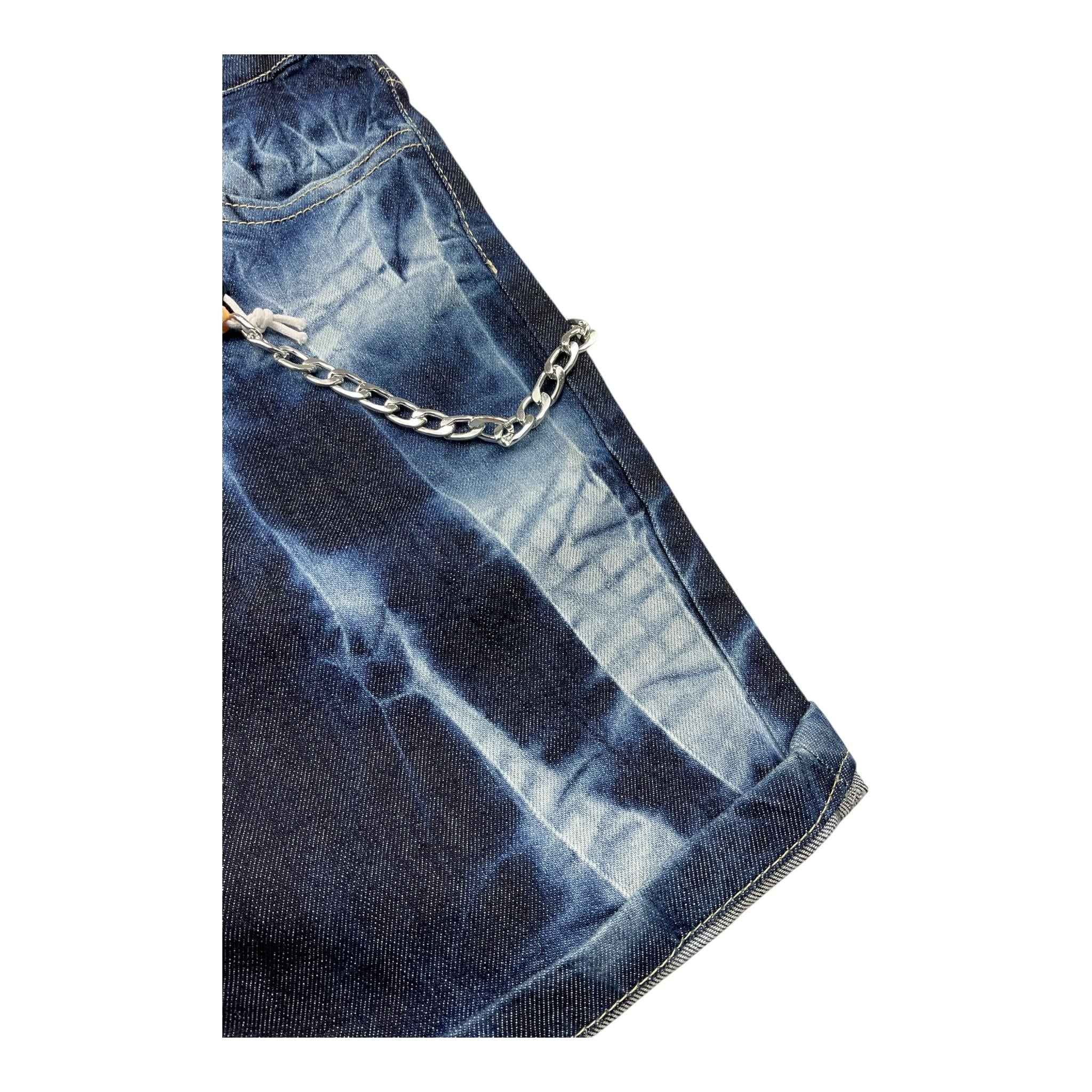 Never Too Bermuda In Denim con Girovita Regolabile E Fantasia  per Bambino NT1617B BLU NEVER TOO 