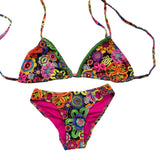4Giveness Costume 2Pz Tinta Unita Con Fantasia Triangolo-Slip Nero Per Bambina