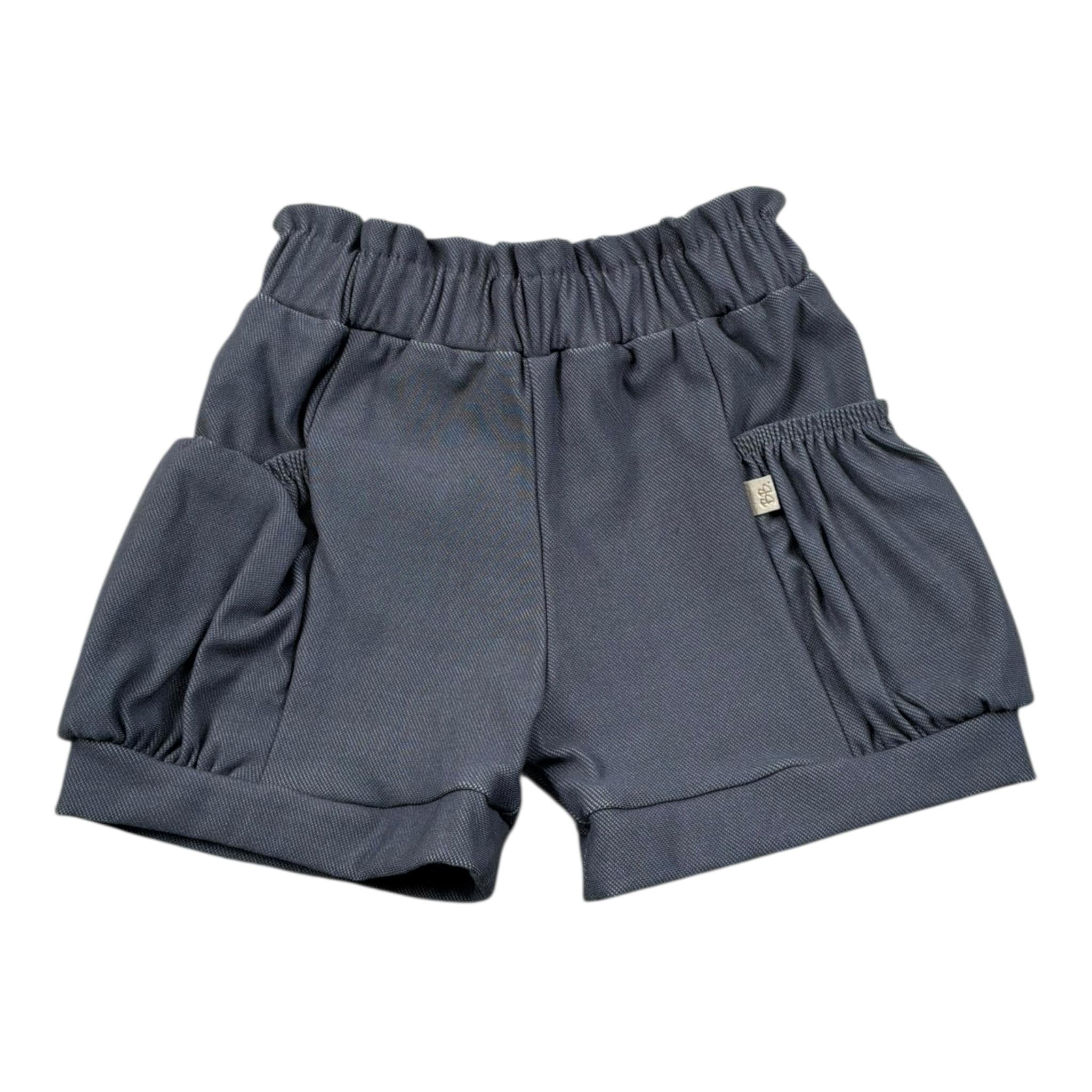 Bamboom+Babies Short Tinta Unita con Elastico In Vita per Neonata 828 BLU BAMBOOM+BABIES 
