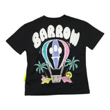 Barrow Kids T-Shirt Tinta Unita Girocollo Con Stampa Nero Per Bambina