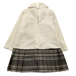 LE BEBE' abito manica lunga tinta unita con gonna e cravatta in contrast Bianco per Bambina LBG5351J BIANCO LE BEBE' 