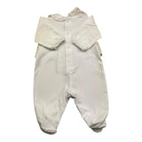 Barcellino Tutina Manica Lunga Tinta Unita con Ricami per Neonata 121201 BIANCO BARCELLINO 