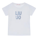 Liu Jo T-Shirt Girocollo Tinta Unita con Brillantini per Bambina KA5094XX BIANCO LIU JO 