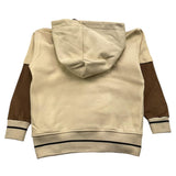 YES LONDON felpa chiusa con cappuccio tinta unita con maniche in contrasto Panna per Bambino JR5063X PANNA YES LONDON 