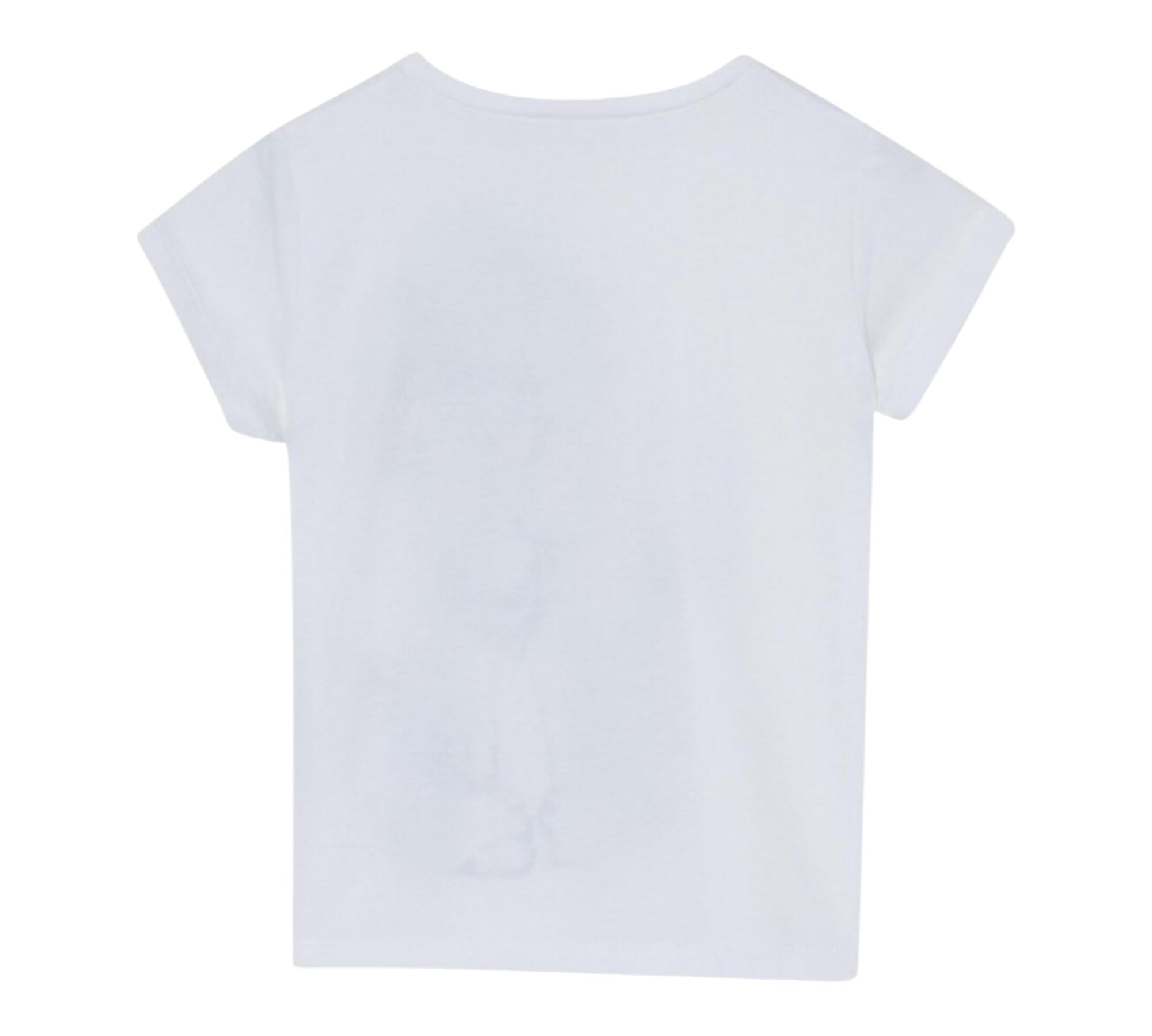 Liu Jo T-Shirt Girocollo Tinta Unita con Stampe per Bambina KA5082J BIANCO LIU JO 
