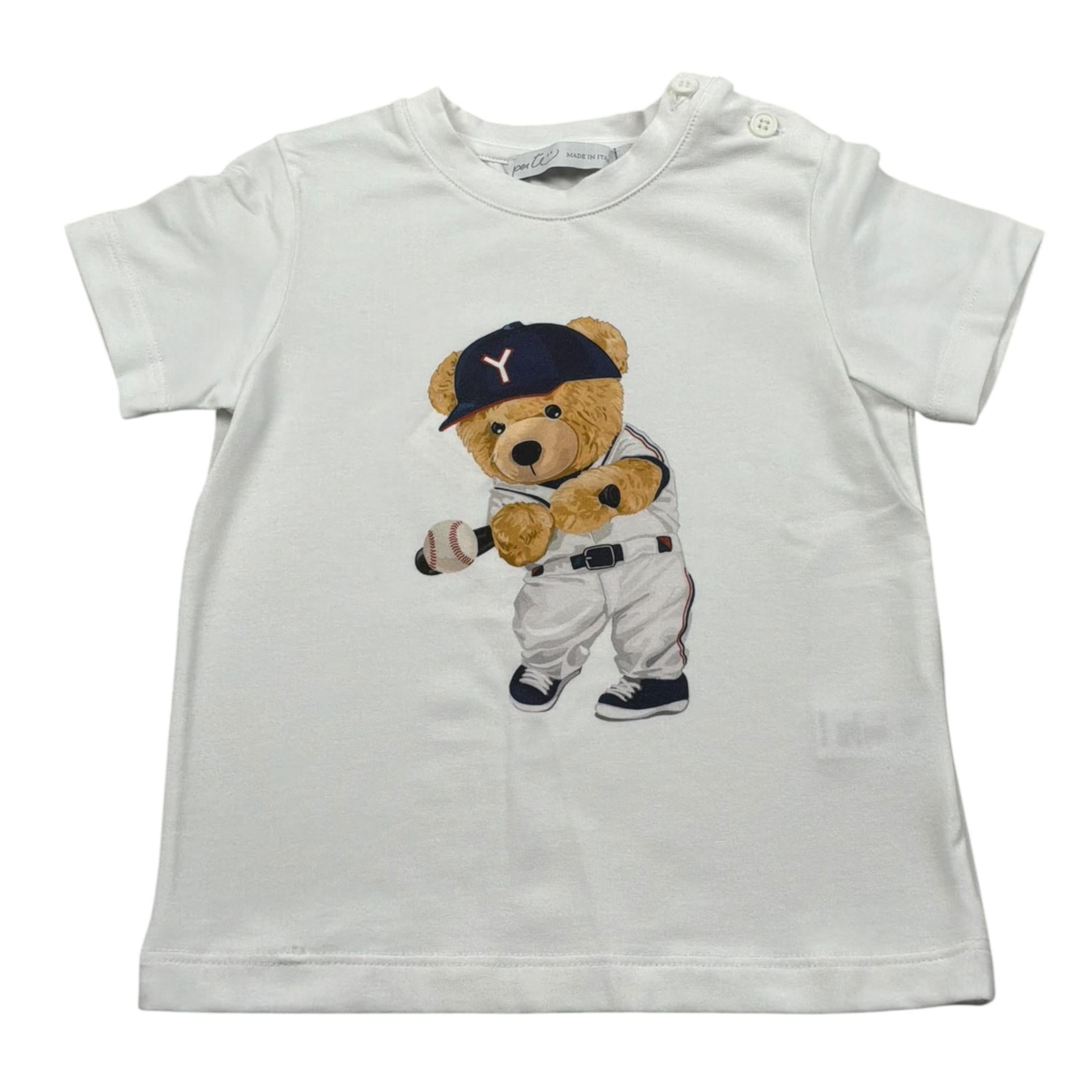 Per Te T-Shirt Girocollo Tinta Unit con Stampa per Bambino 341186J BIANCO PER TE 