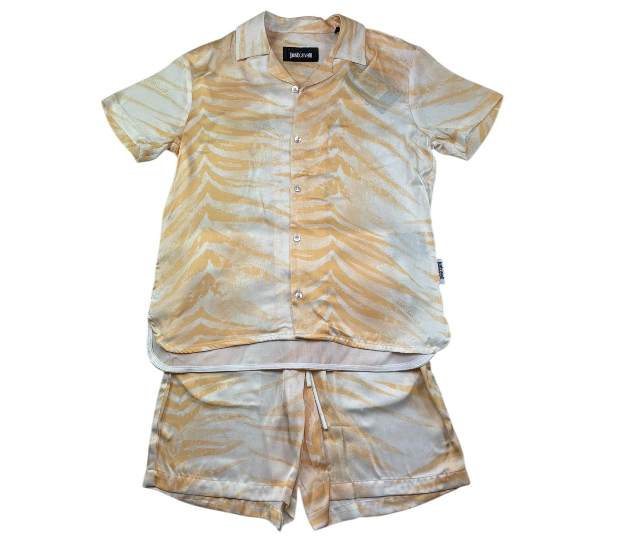 Just Cavalli Completo 2 Pezzi Camicia-Bermuda per Bambino JBP26136CE GIALLO JUST CAVALLI 
