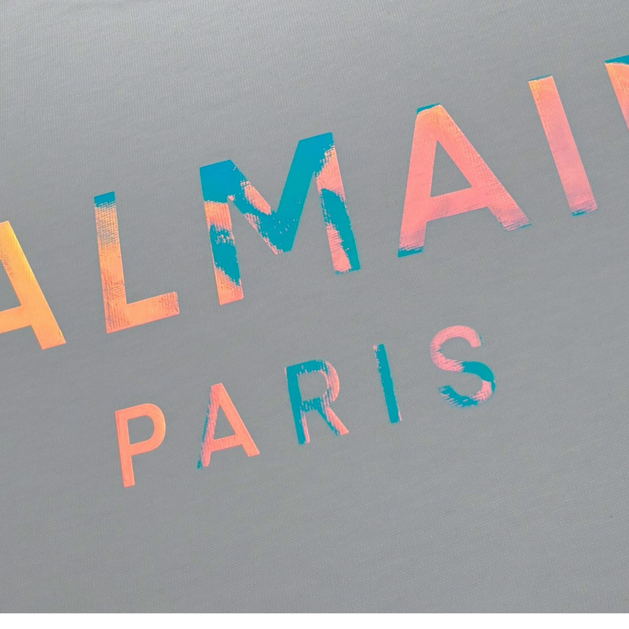 Balmain Maxi T-Shirt Girocollo Tinta Unita con Stampa per Bambina BS8A41 BIANCO BALMAIN 