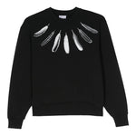 Marcelo Burlon Felpa Girocollo Tinta Unita con Stampa per Bambino CBB001F23 NERO MARCELO BURLON 