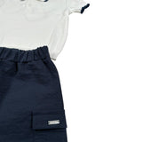 Lalalu' Completo 2 Pezzi Polo-Pantalone Bicolore Bianco/Blu per Neonato CTL003M BIANCO/BLU LALALU' 