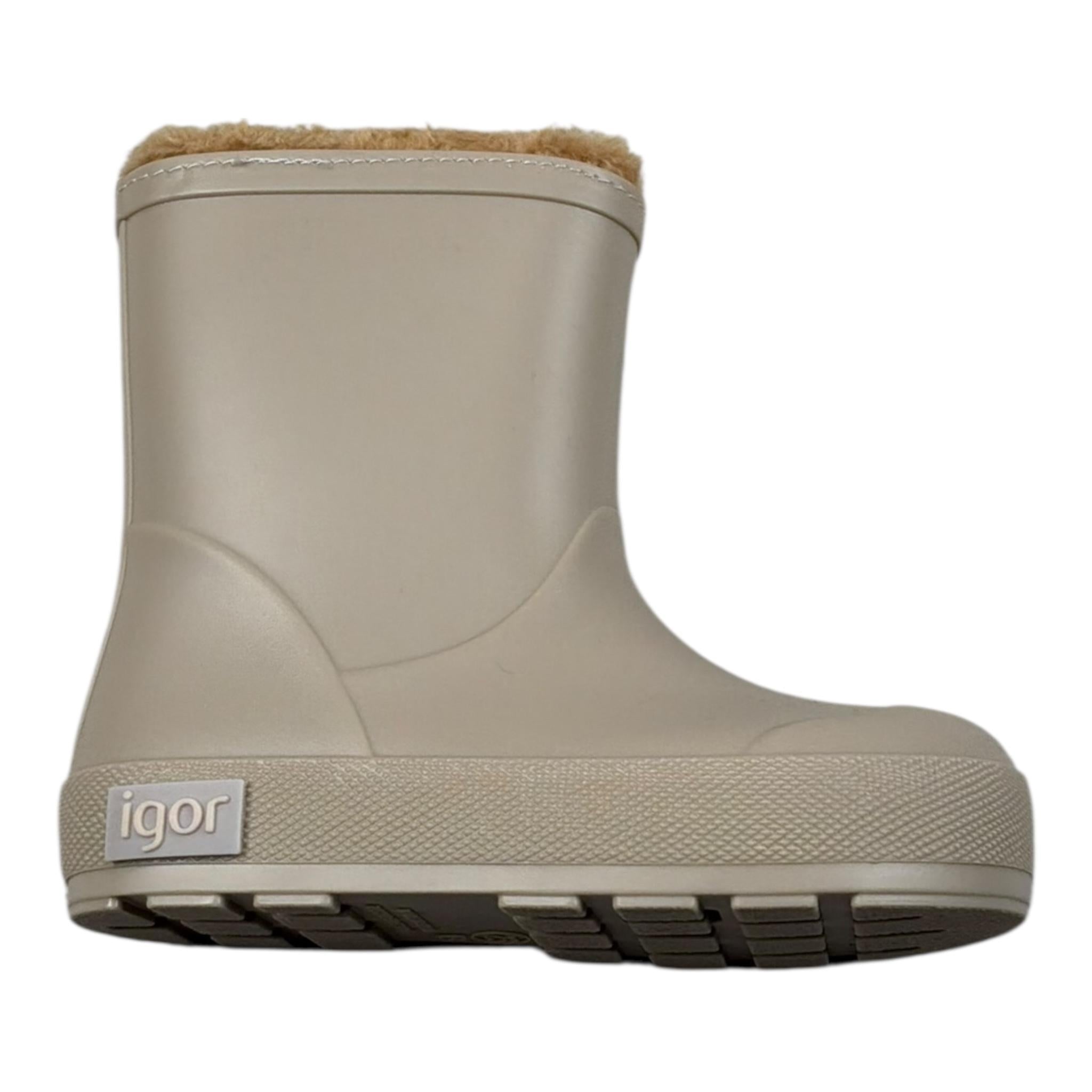 Igor Stivali Tinta Unita con Pelliccia Interna per Neonata W103 BEIGE IGOR 