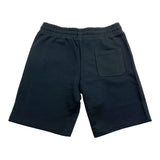 Blauer Bermuda In Felpa Tinta Unita Con Stampa Logo Nero Per Bambino