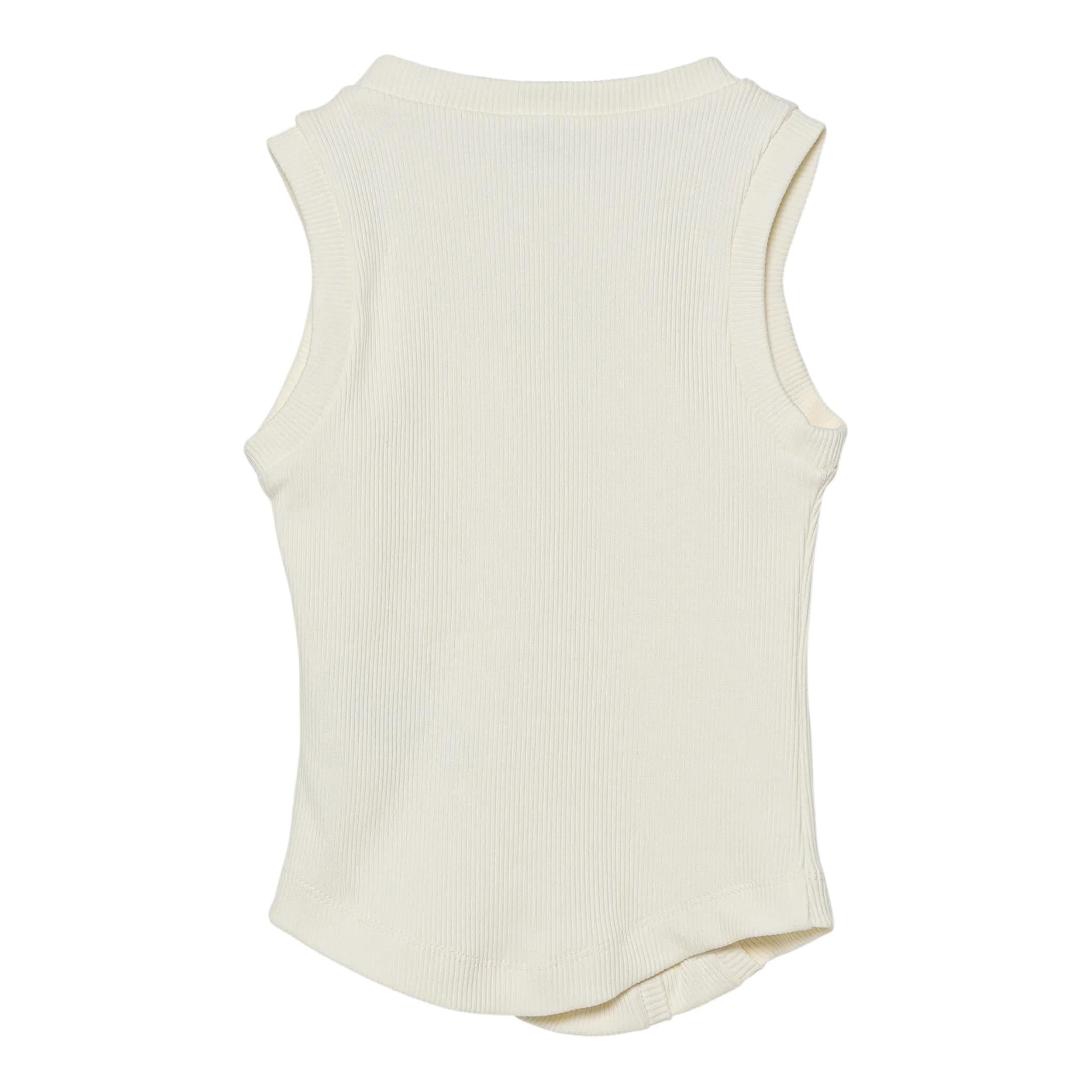 Pinko Canotta Girocollo Tinta Unita con Log per Bambina KFTS012 PANNA PINKO 