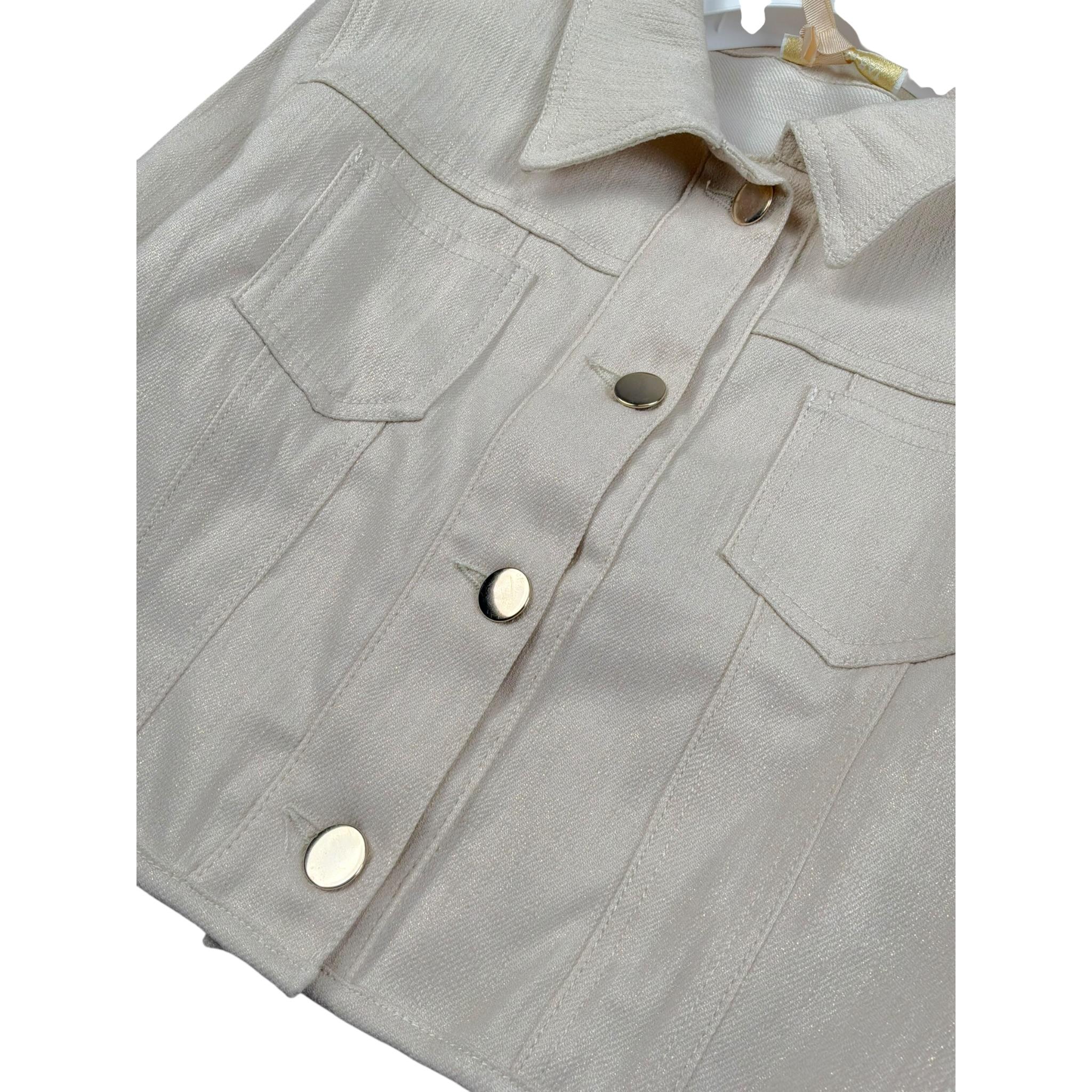 Meilisa Bai Giubbino In Denim Tinta Unita per Bambina FLO6386 BEIGE MEILISA BAI 