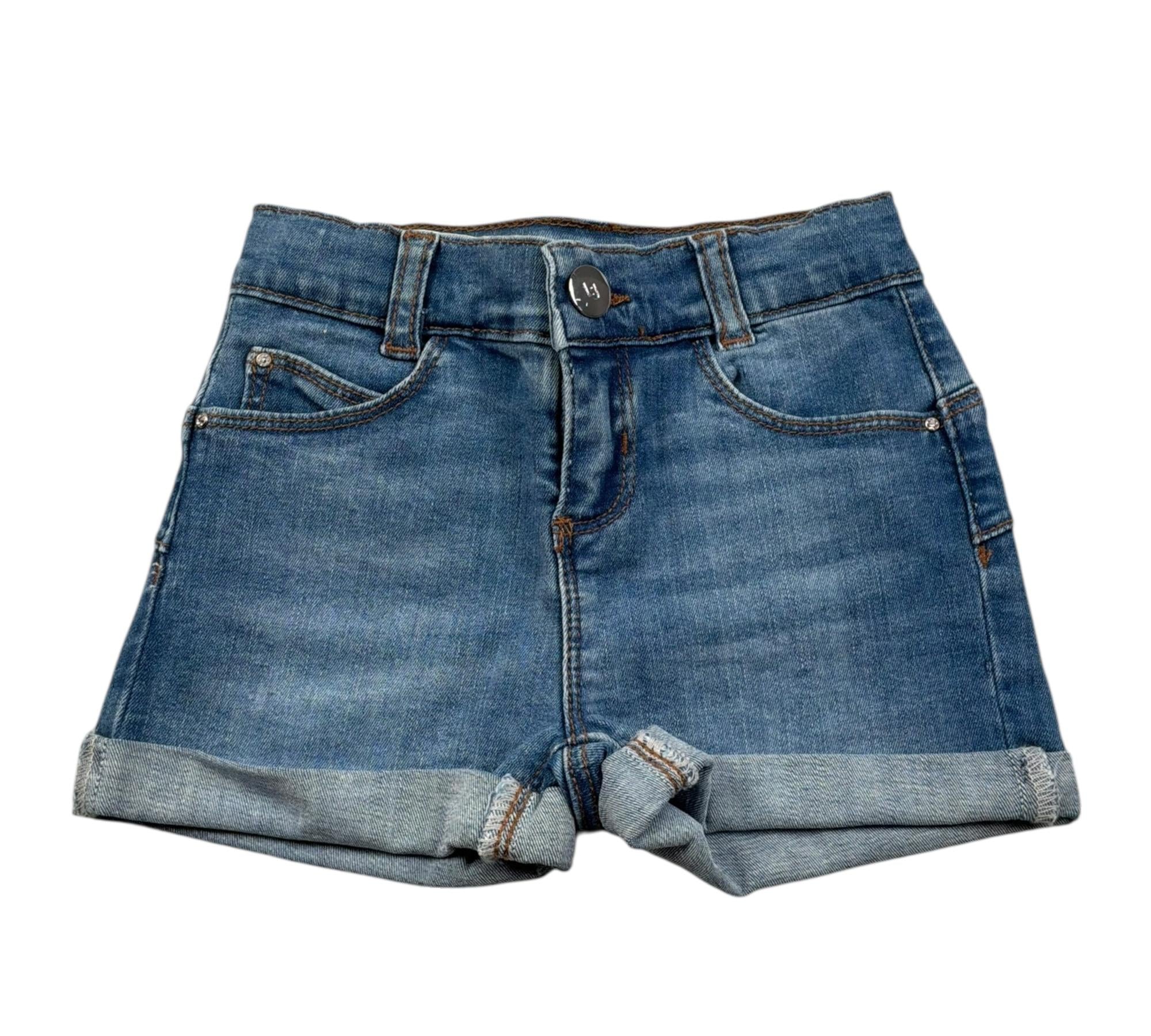 Liu Jo Short Tinta Unita In Denim per Bambina JA5068 BLU LIU JO 