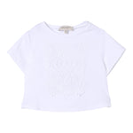 Twinset T-Shirt Girocollo Tinta Unita con Ricami per Bambina 251GJ2480X BIANCO TWINSET 