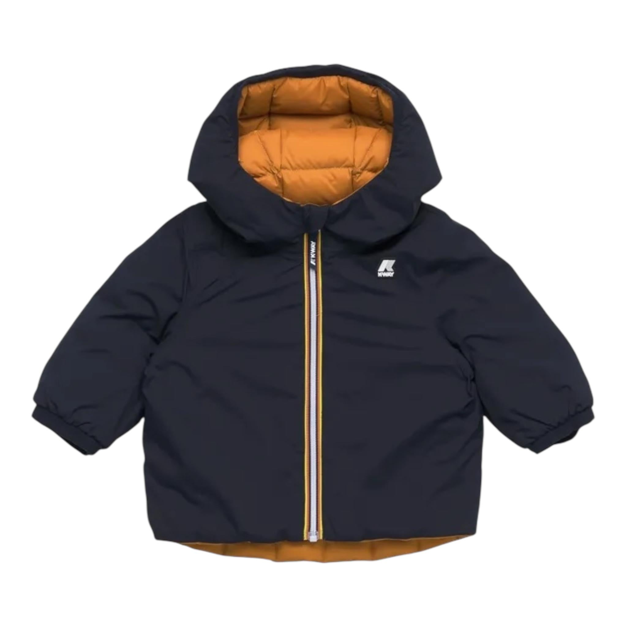 K-WAY giubbino reversibile con zip e cappuccio bicolore Giallo/blu per Neonato K7132PWOXX GIALLO/BLU K-WAY 