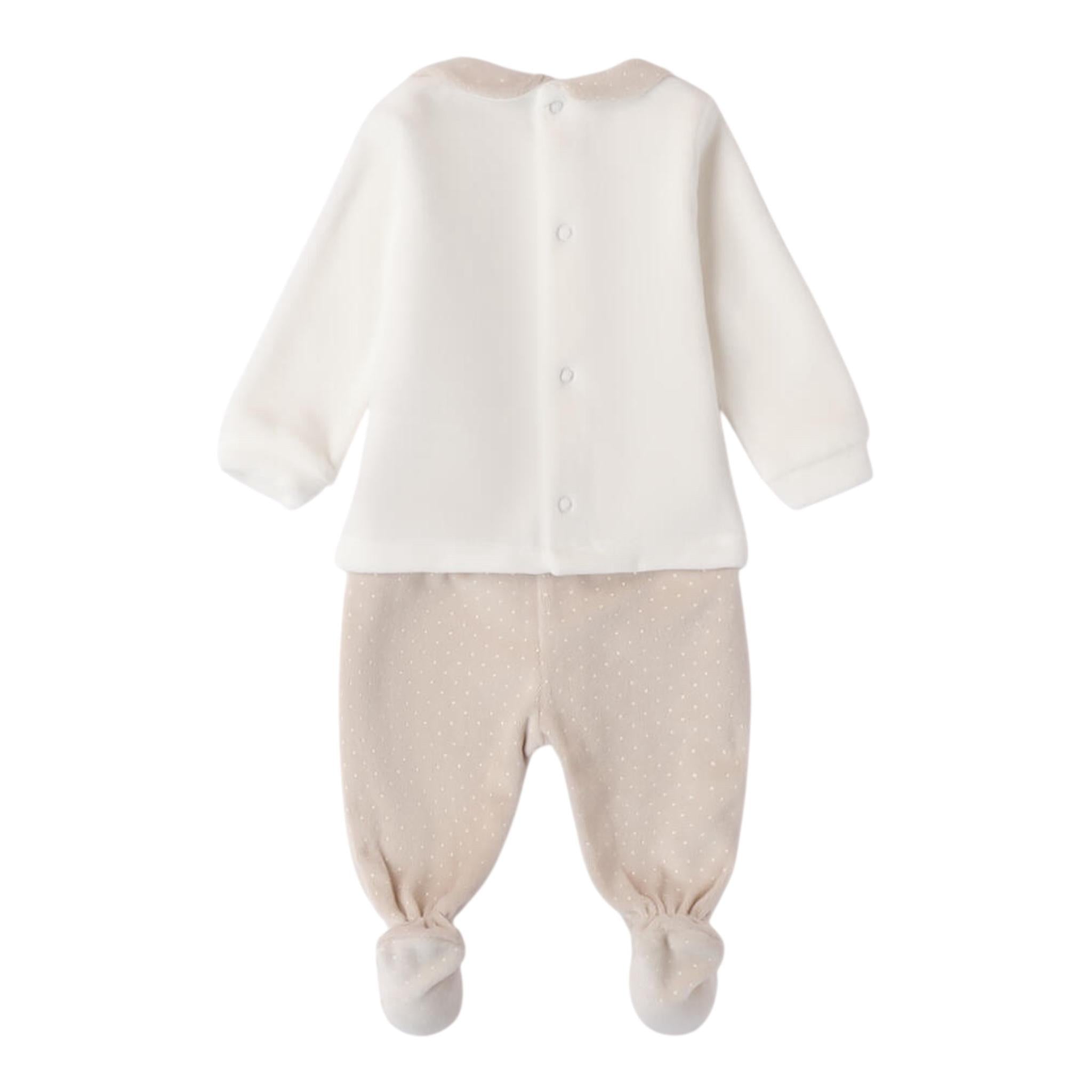 MINI BANDA completo 2pz maglia-ghettina bicolore Bianco/beige per Neonata 3A658 BIANCO/BEIGE MINI BANDA 