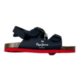 Pepe Jeans Sandalo Tinta Unita con Logo per Neonato PBS90056N BLU PEPE JEANS 